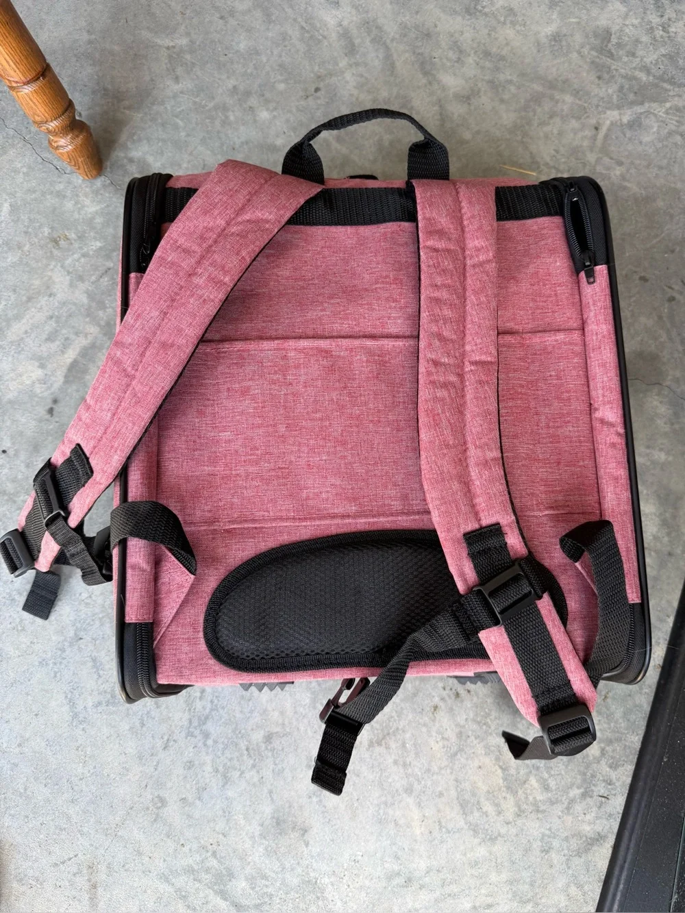 Pink Pet Carrier Backpack with Front Pocket adjustable straps